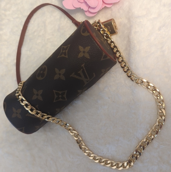 Louis Vuitton Handbags - Louis Vuitton Brown Papillon Mini Monogram Cylinder Bag With Chain Lock Key Lot